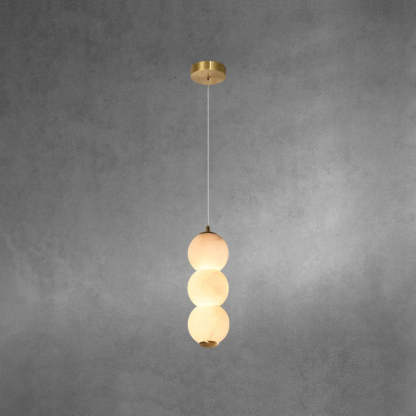 Jade Moderne Rond Métal Albâtre Suspension Nuances Chambre à Coucher
