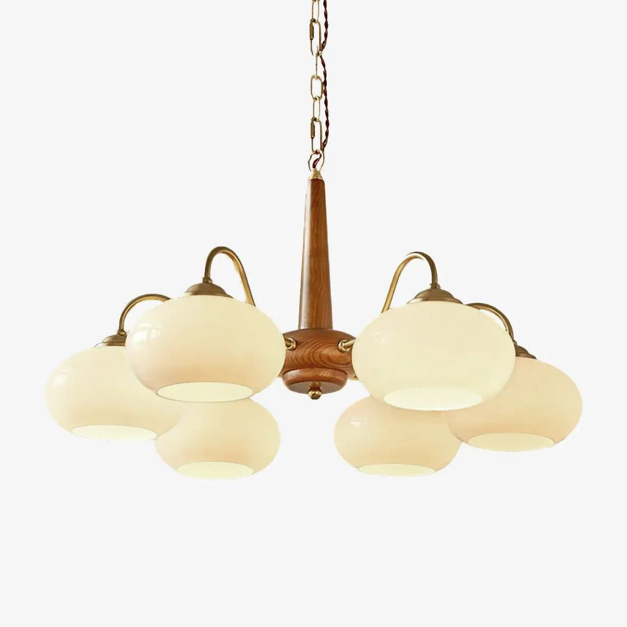 Valentina Vintage Wood Glass Chandelier Shades Living Dining Room