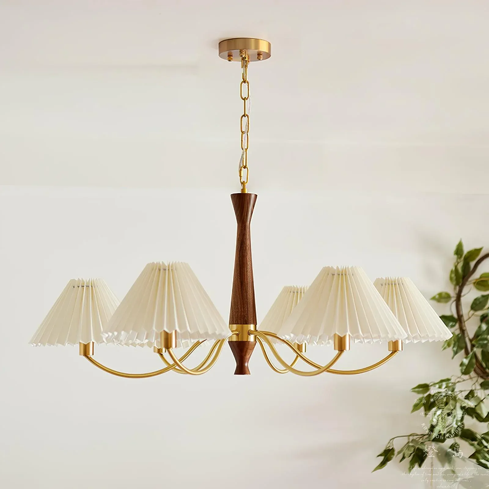 Valentina Vintage Pleated Fabric Chandelier Shades Living Dining Room