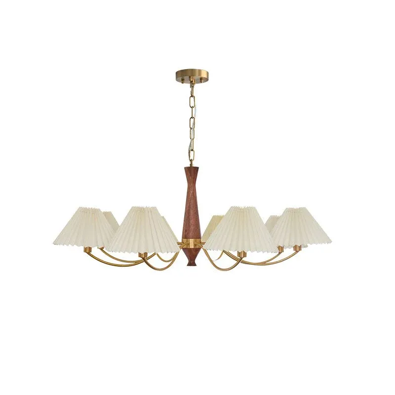 Valentina Vintage Pleated Fabric Chandelier Shades Living Dining Room