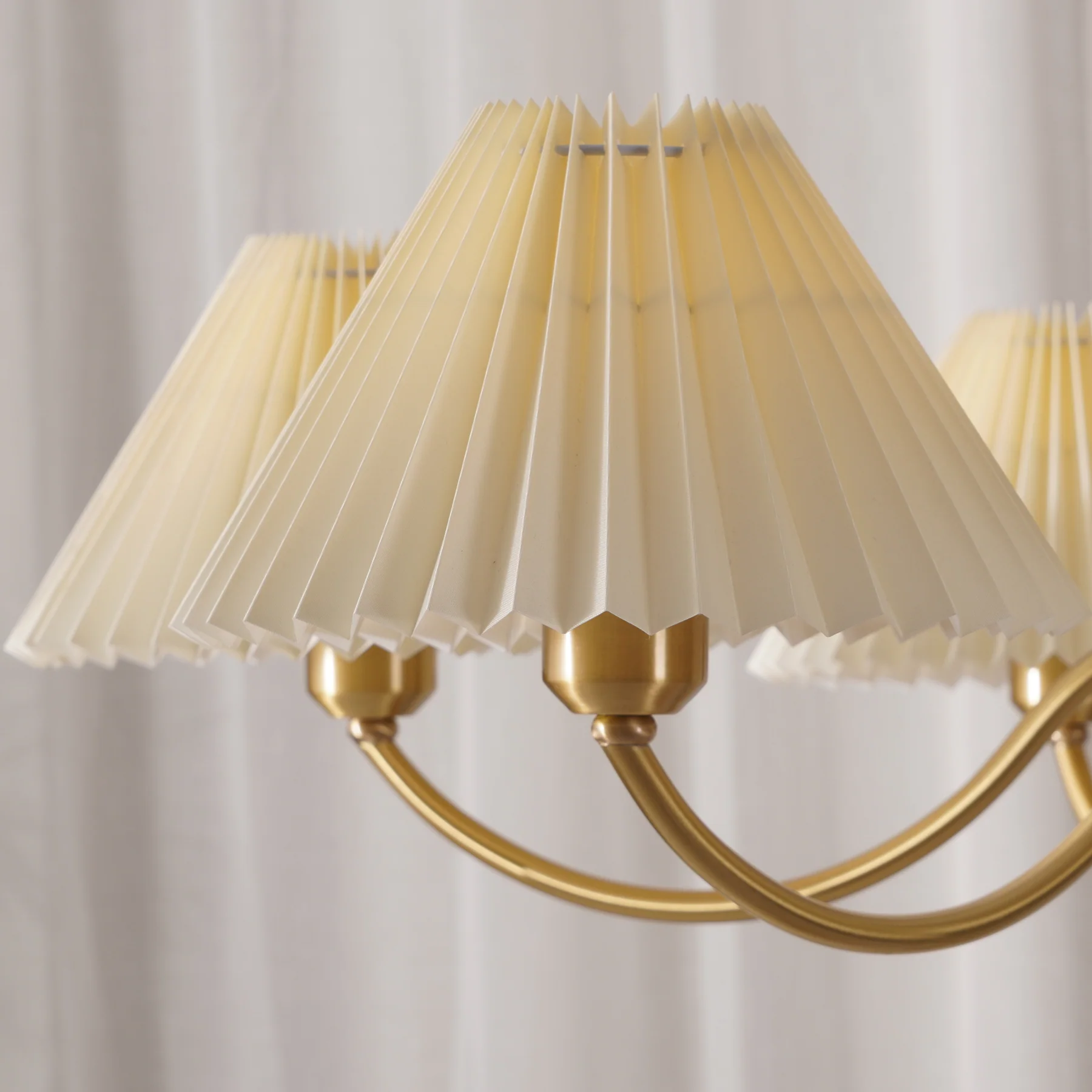 Valentina Vintage Pleated Fabric Chandelier Shades  Living Dining Room