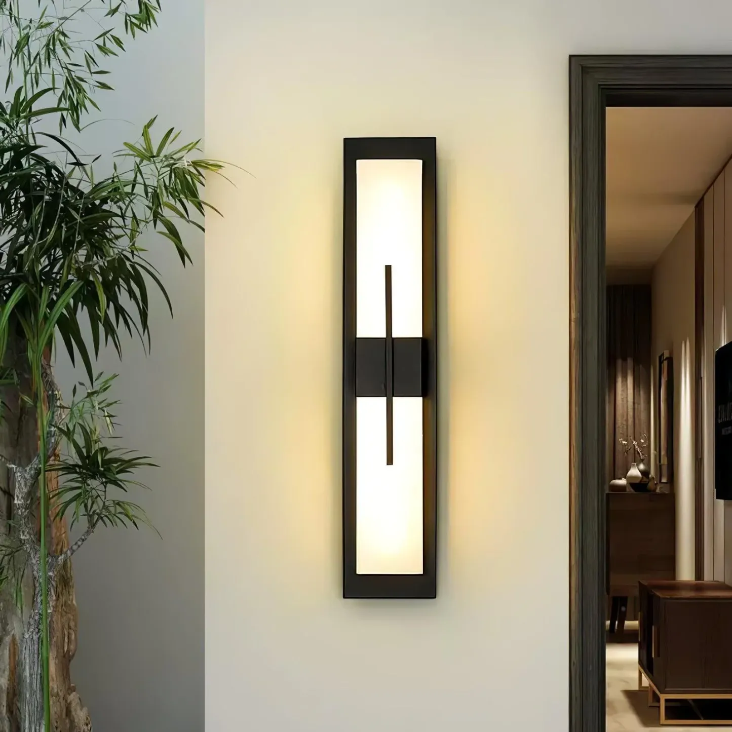 Edge Moderne Acrylique Noir Blanc Applique Murale Étanche Jardin Parc