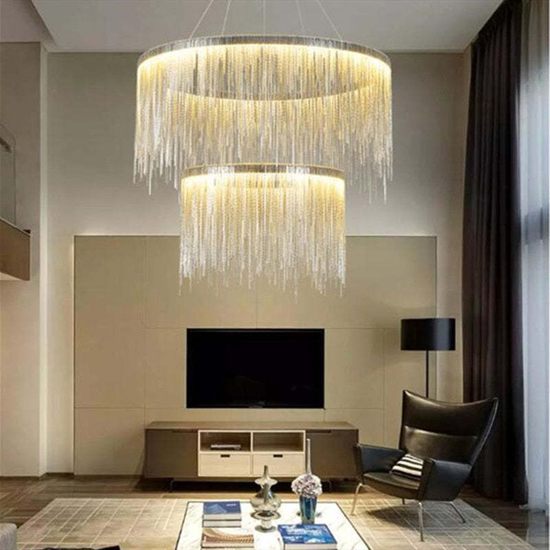 Marilyn Suspension Anneau Luxueux, Metal, Argent/Doré Rosé, Chambre