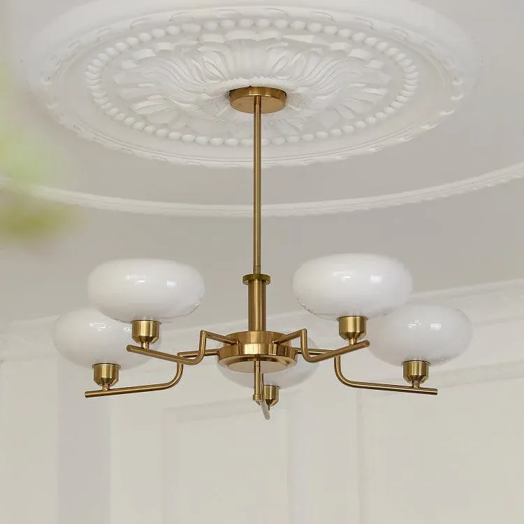 Valentina Vintage Antique Metal Glass Chandelier Living Dining Room