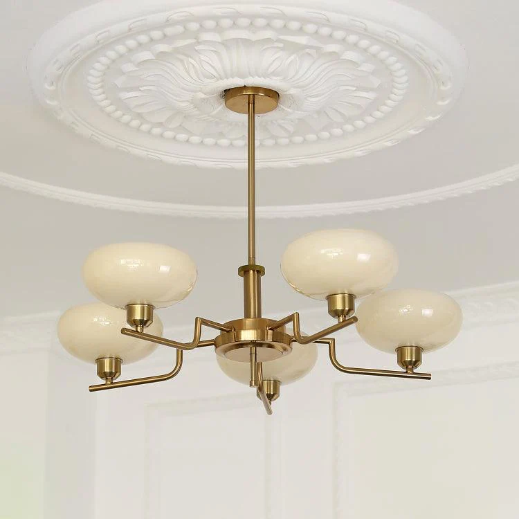Valentina Vintage Antique Metal Glass Chandelier Living Dining Room
