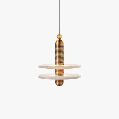 Valentina Modern Comet Round Metal Alabaster Pendant Light Dining Bathroom