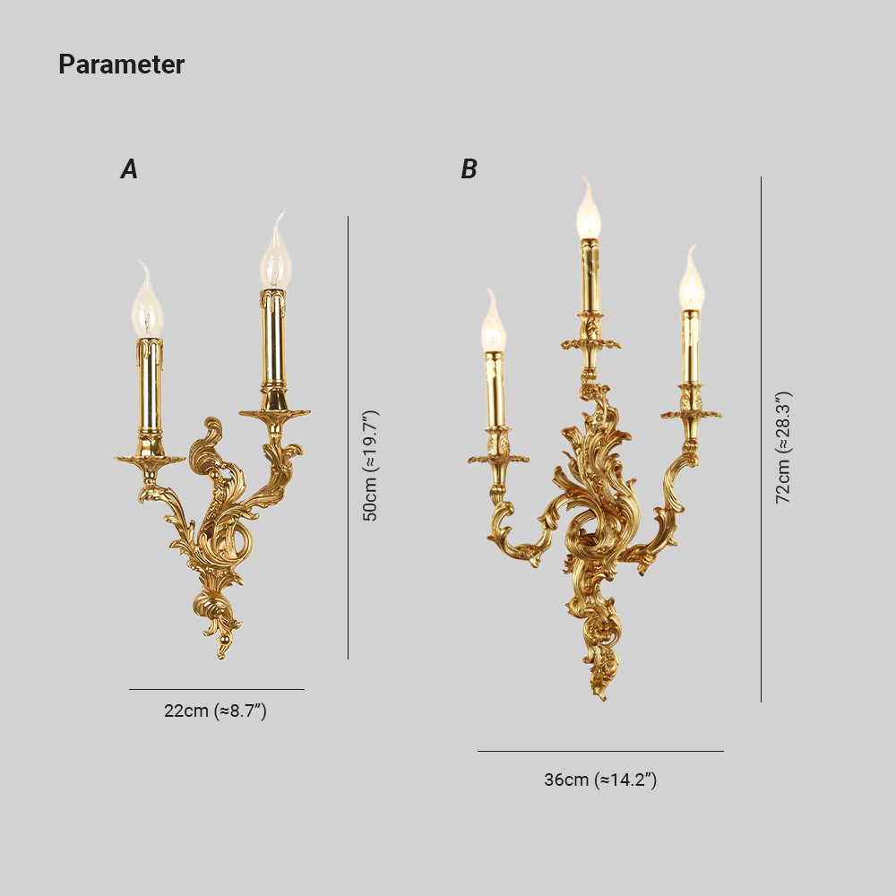 Alessio Vintage Palace Candle Wall Light Living Room Bedroom Bathroom