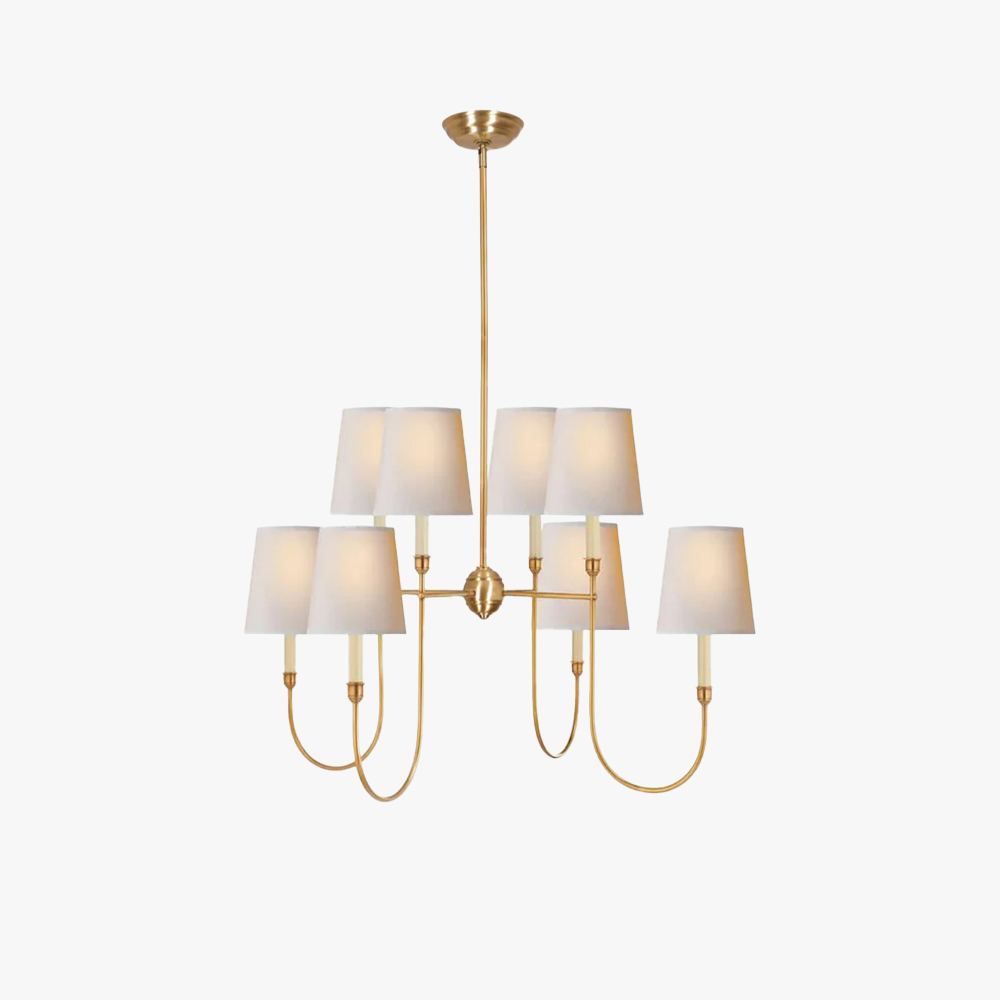 Alessio Vintage Luxury Metal Fabric Chandelier Shades Living Dining Room