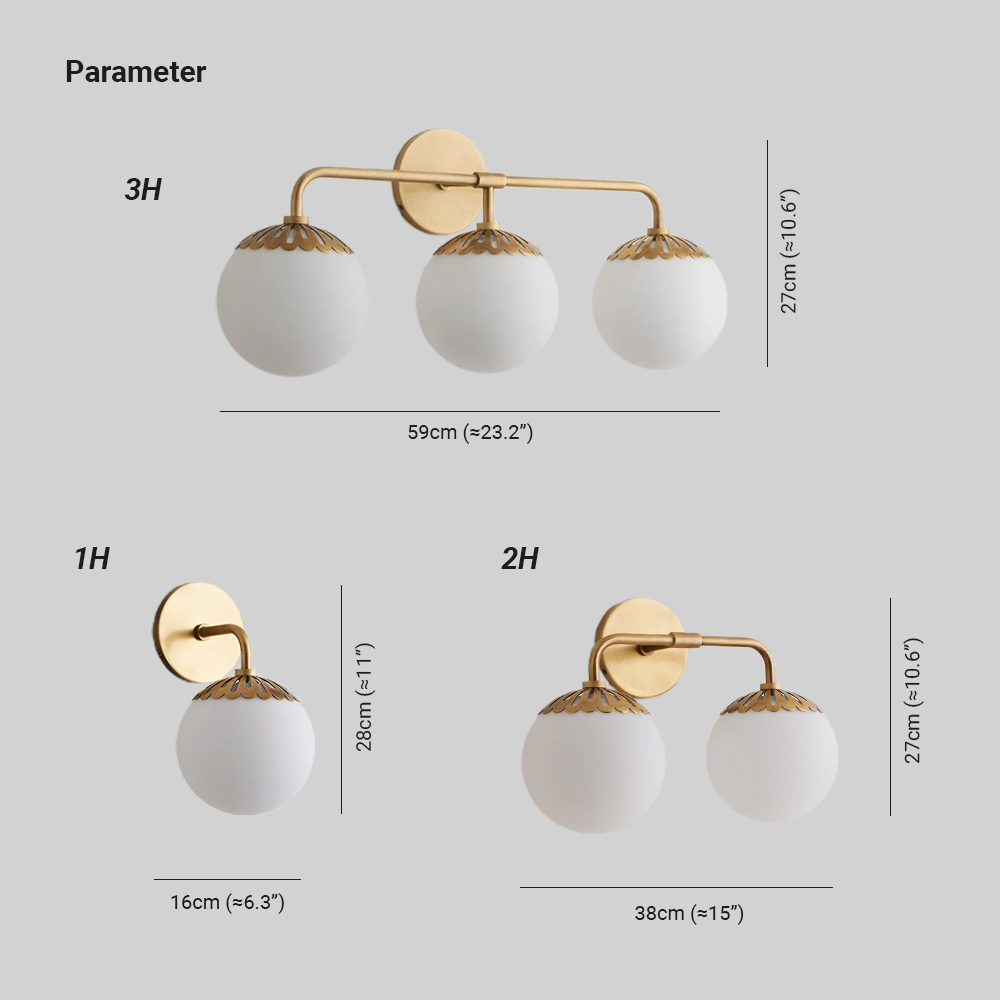 Alessio Minimalism Metal Glass Brass Black Nickel Wall Lamp Dining Room Bedroom