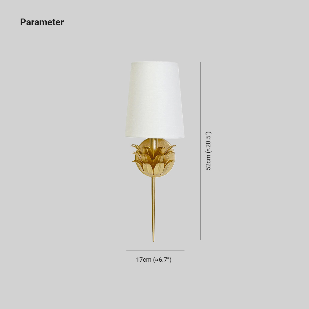Alessio Minimalism Metal Fabric Brass Silver Wall Lamp Dining Room Bedroom
