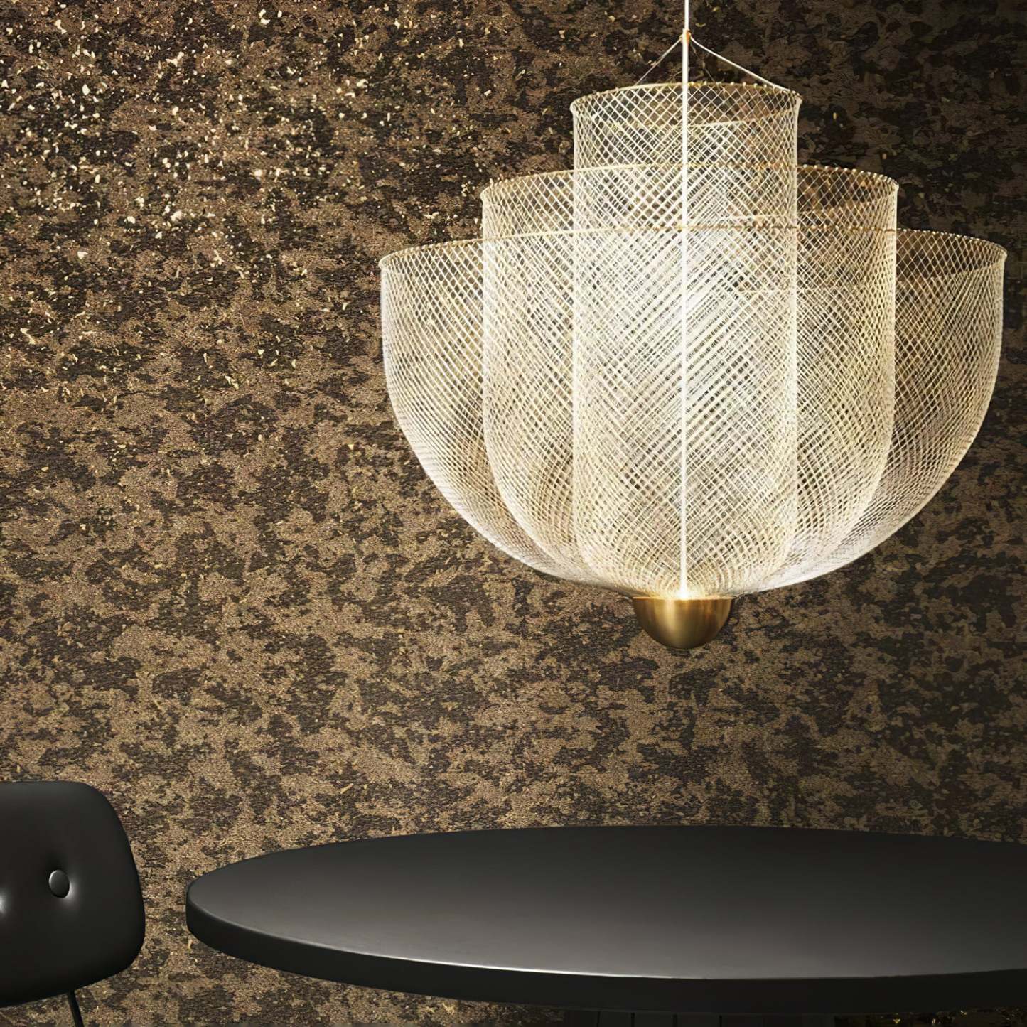 Alessio Unusual Metal Chrome Gold Pendant Light Bedroom Living Room