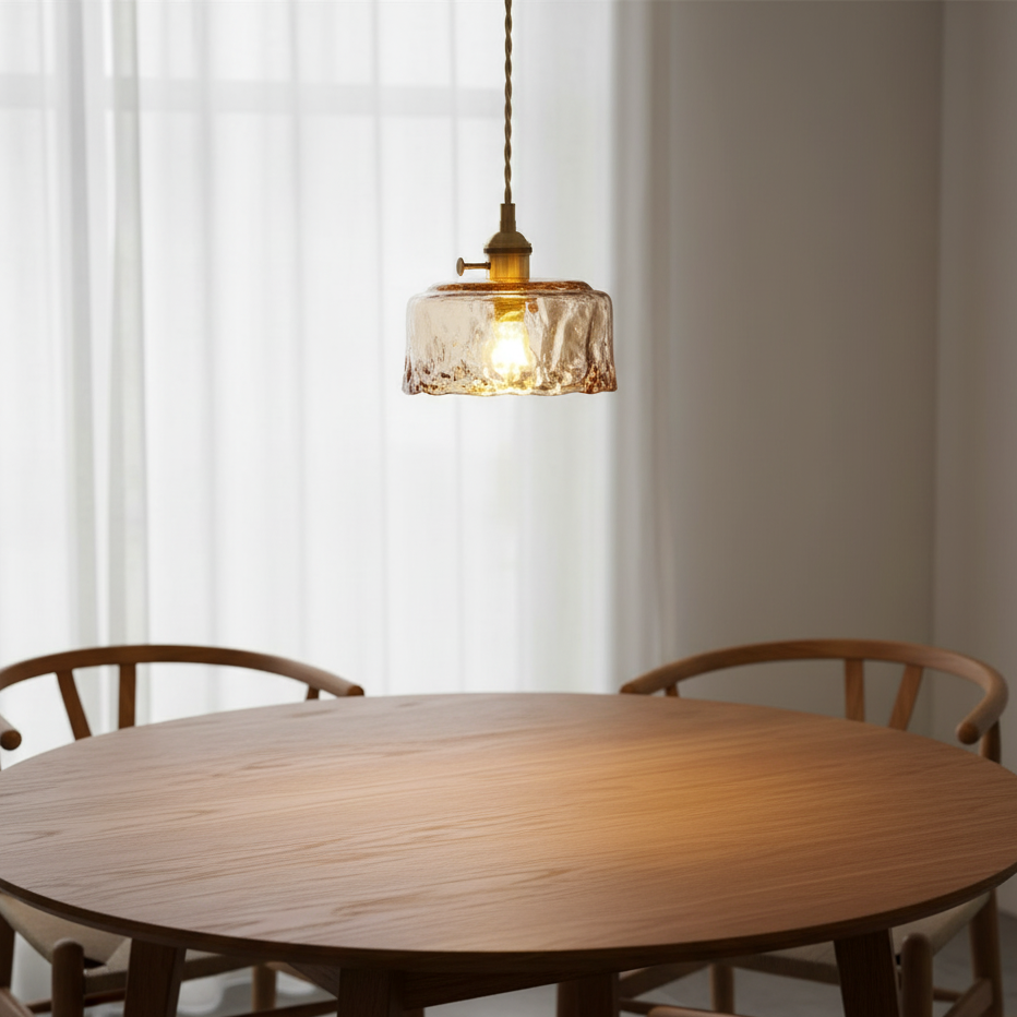 Verona Amber Textured Glass Pendant Light
