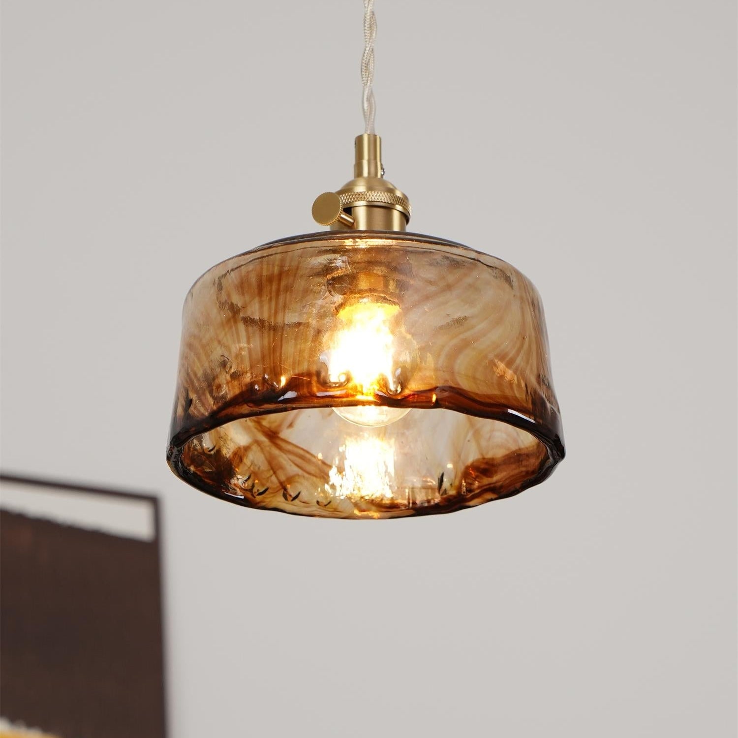 Verona Amber Textured Glass Pendant Light
