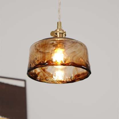 Verona Amber Textured Glass Pendant Light