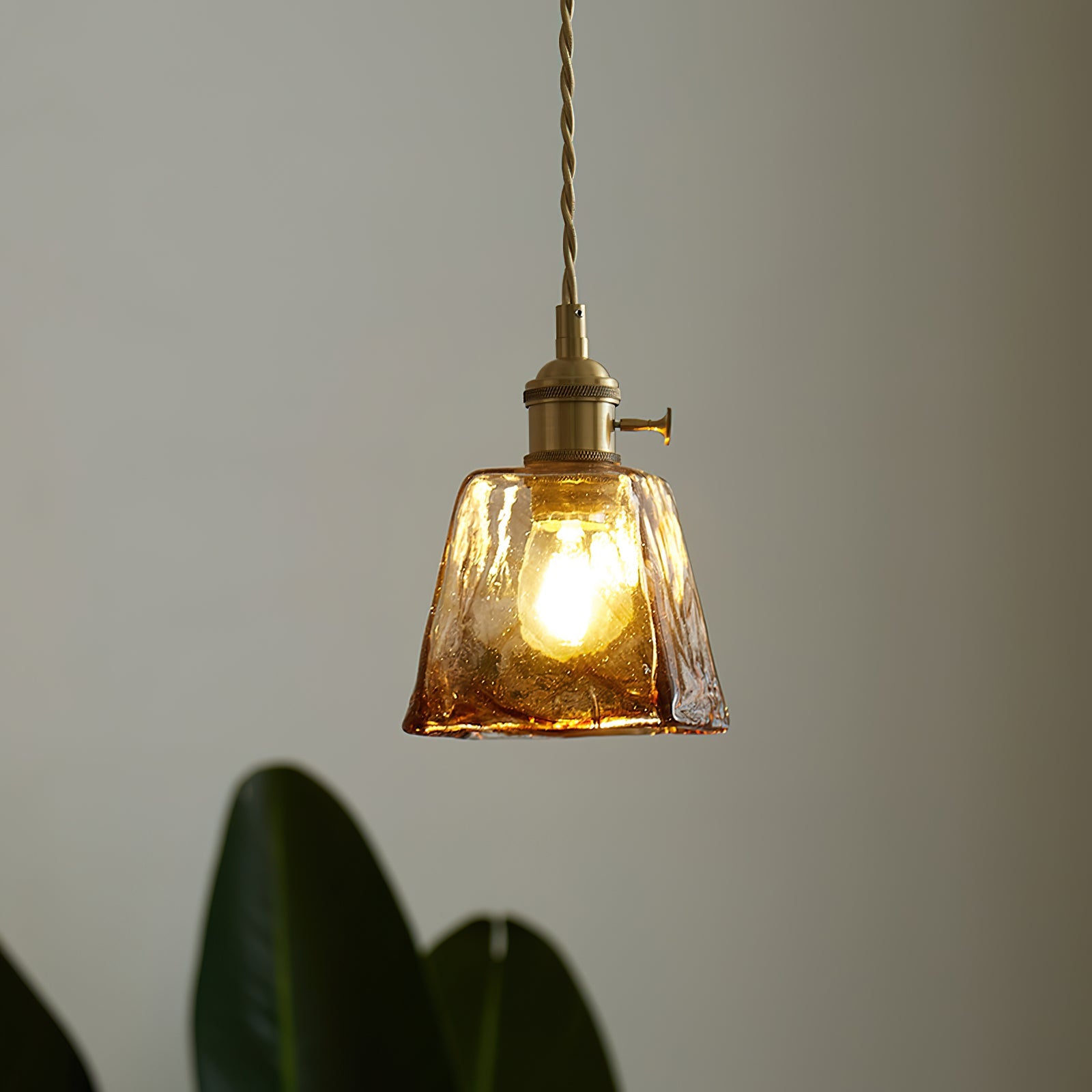 Verona Amber Textured Glass Pendant Light