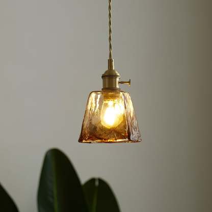 Verona Amber Textured Glass Pendant Light