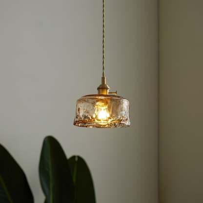 Verona Amber Textured Glass Pendant Light