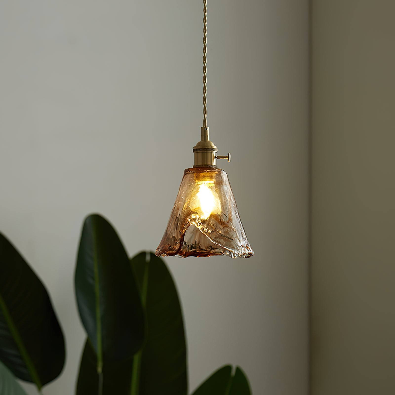 Verona Amber Textured Glass Pendant Light