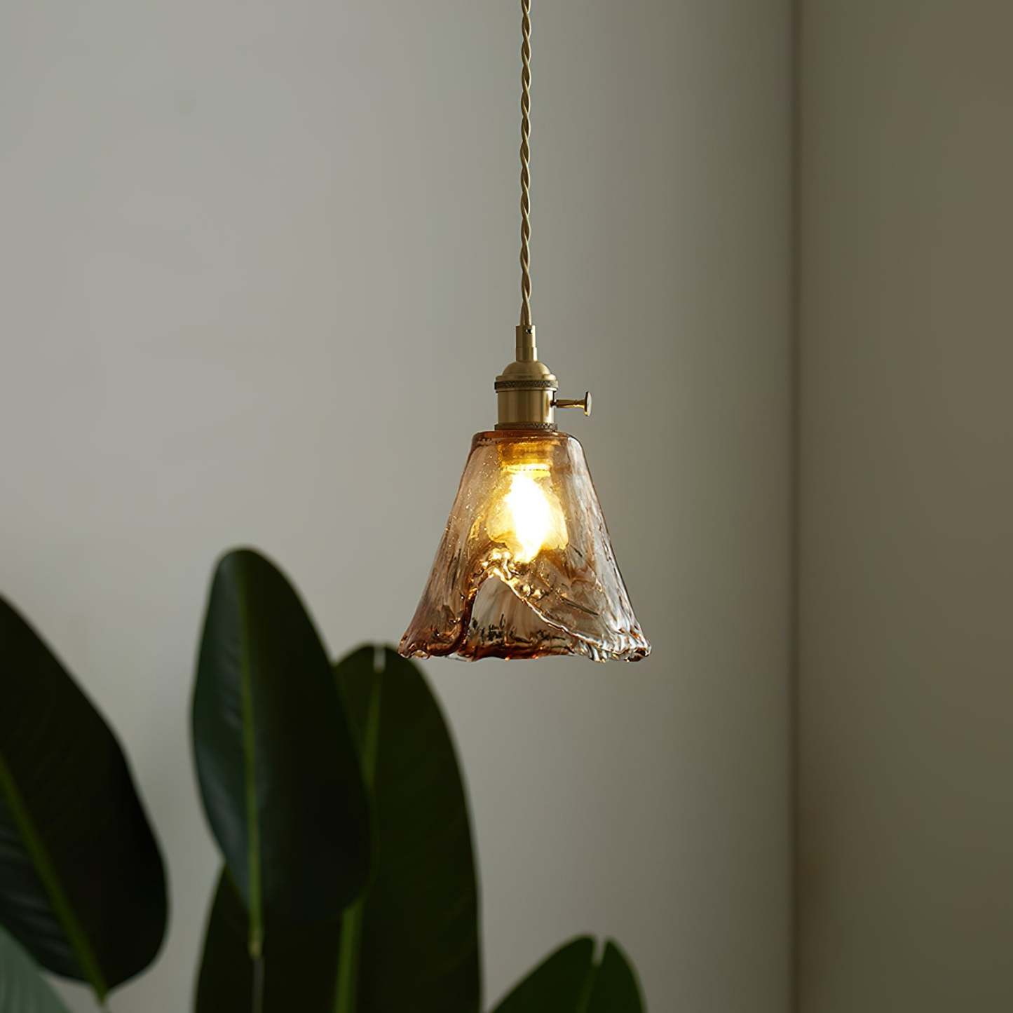 Verona Amber Textured Glass Pendant Light
