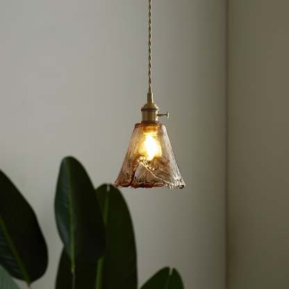Verona Amber Textured Glass Pendant Light