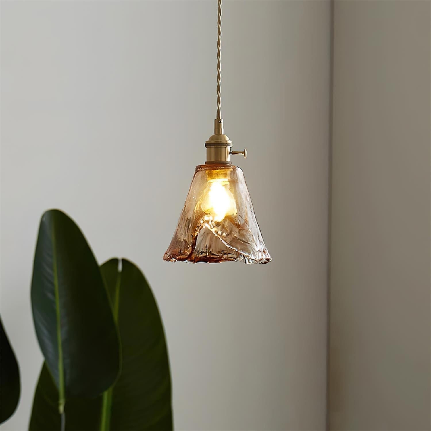 Verona Amber Textured Glass Pendant Light