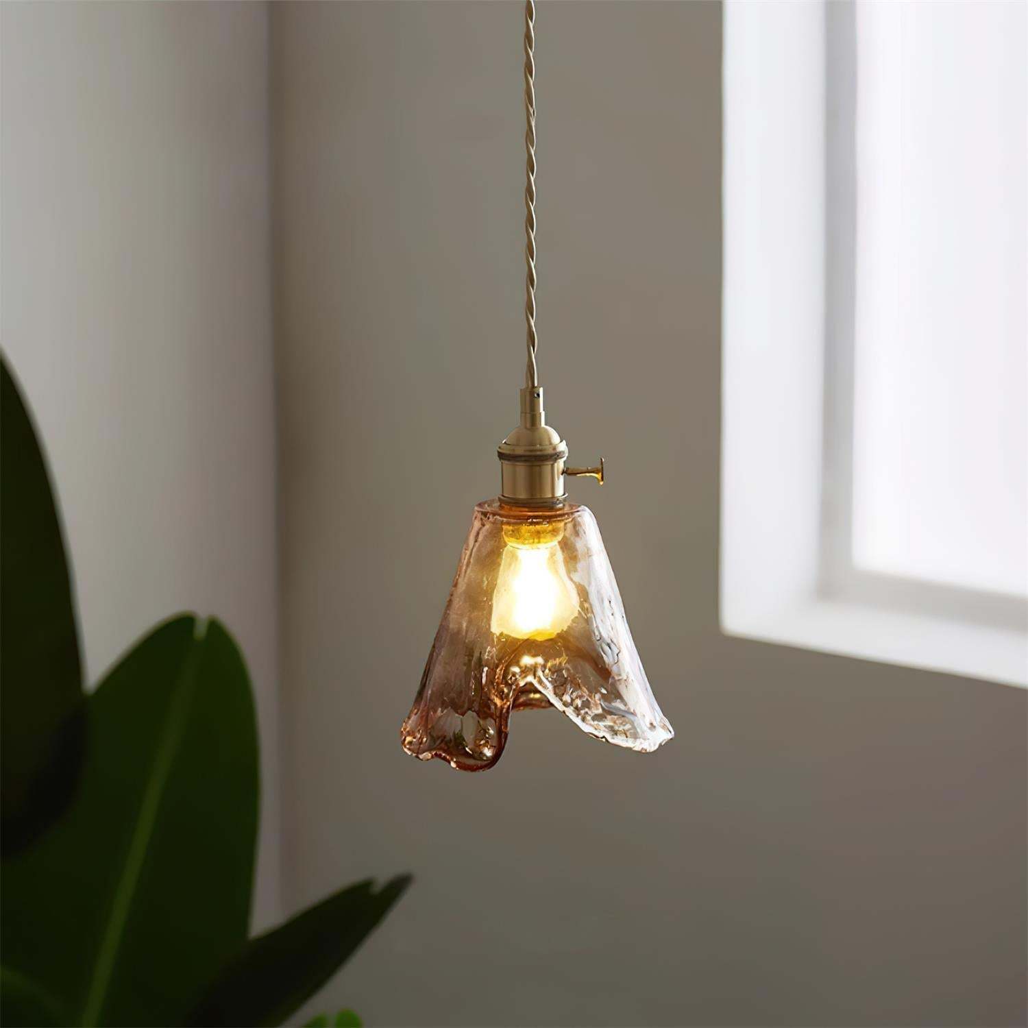 Verona Amber Textured Glass Pendant Light