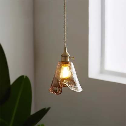 Verona Amber Textured Glass Pendant Light