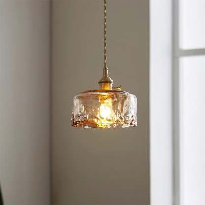 Verona Amber Textured Glass Pendant Light