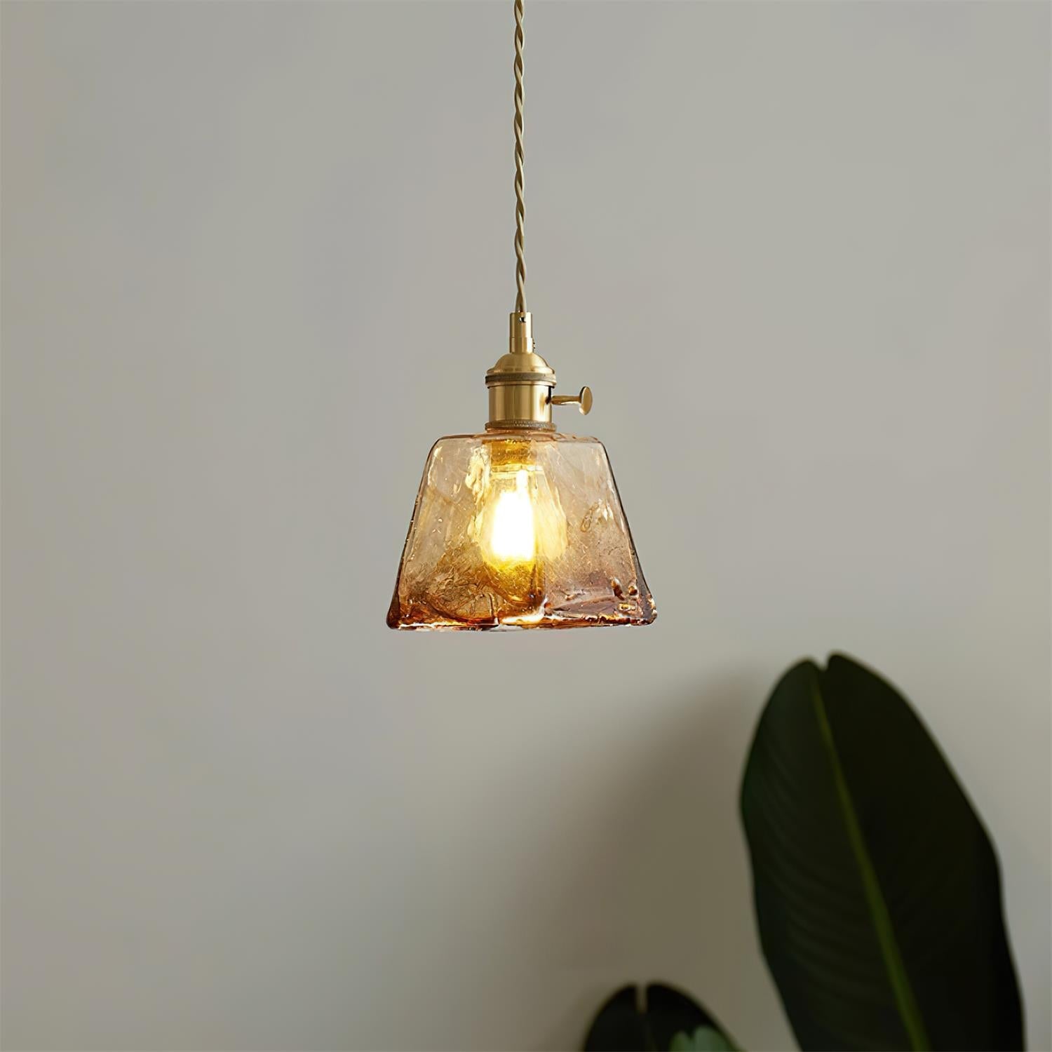 Verona Amber Textured Glass Pendant Light