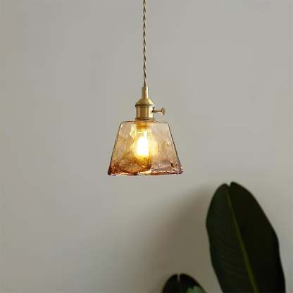 Verona Amber Textured Glass Pendant Light