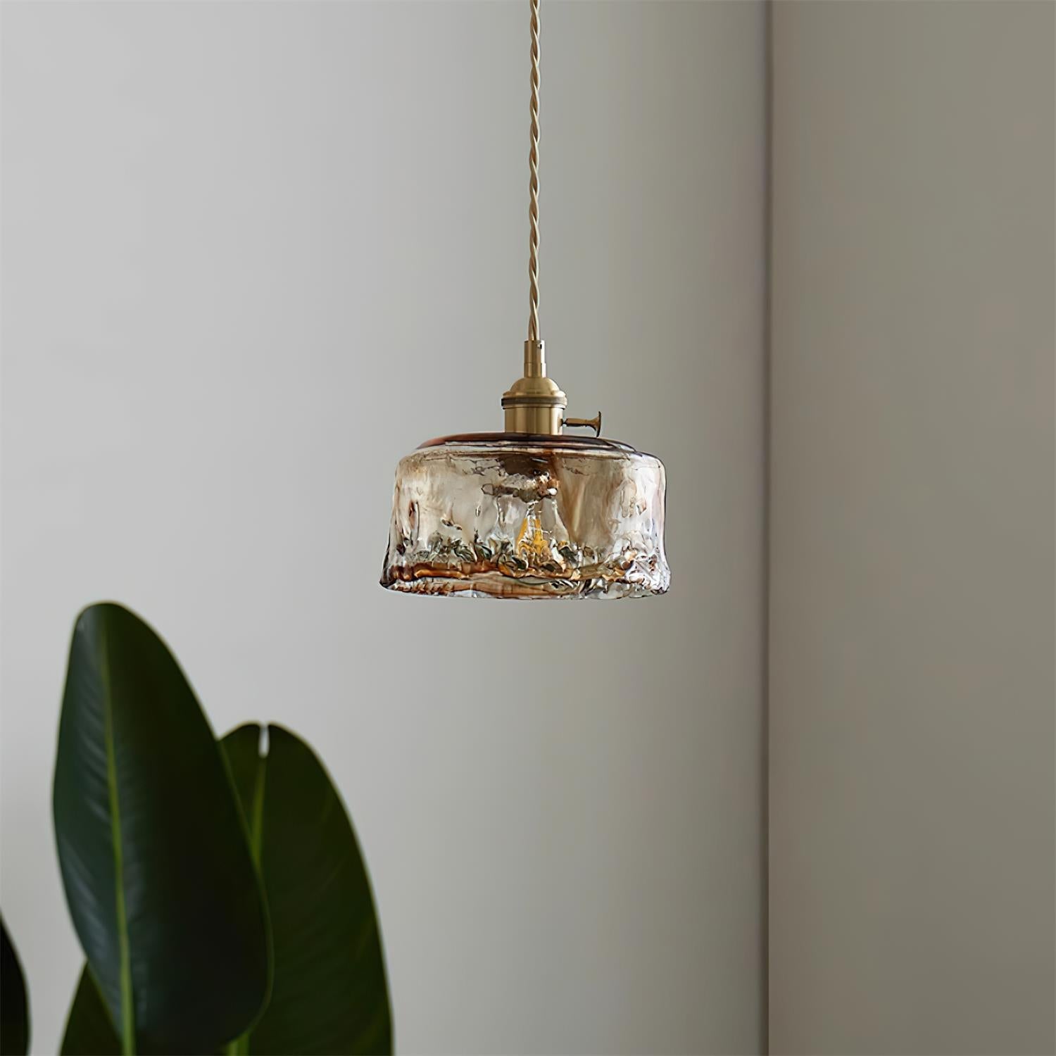 Verona Amber Textured Glass Pendant Light
