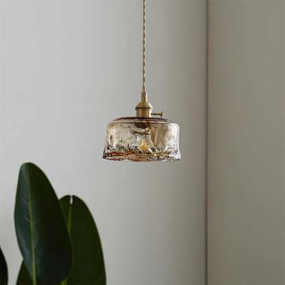 Verona Amber Textured Glass Pendant Light