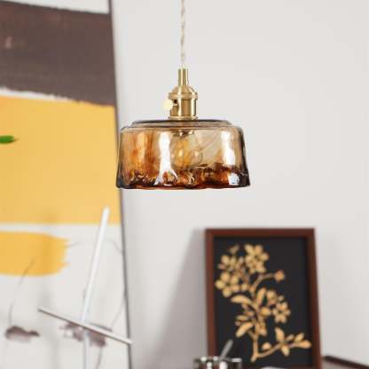 Verona Amber Textured Glass Pendant Light