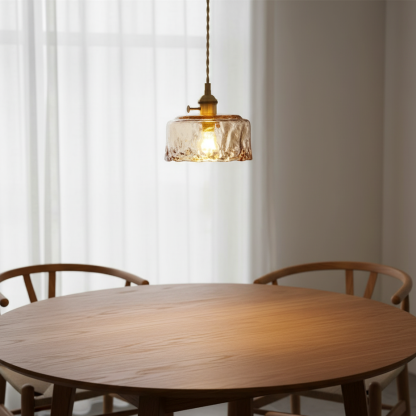 Verona Amber Textured Glass Pendant Light