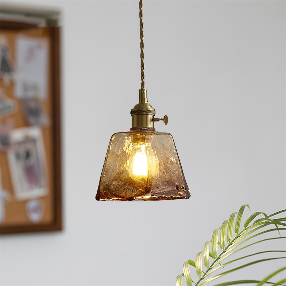 Verona Amber Textured Glass Pendant Light