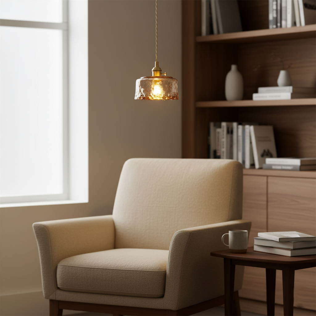 Verona Amber Textured Glass Pendant Light