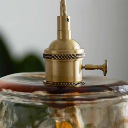 Verona Amber Textured Glass Pendant Light