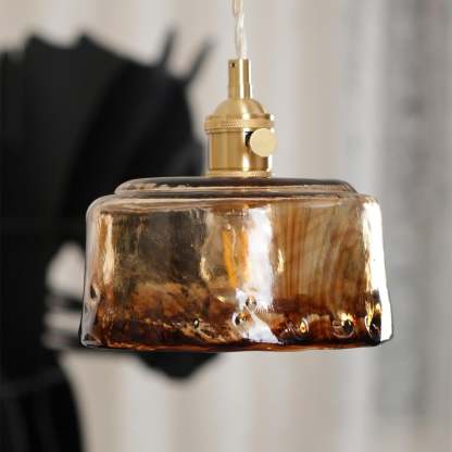 Verona Amber Textured Glass Pendant Light