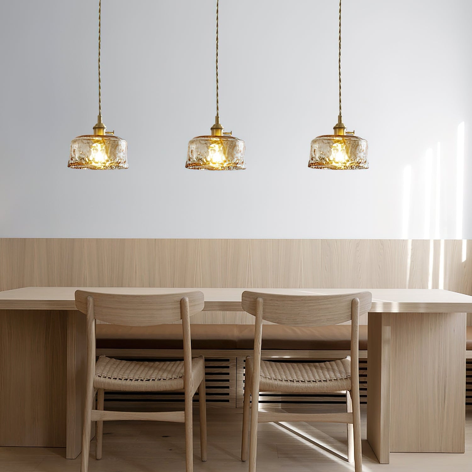 Verona Amber Textured Glass Pendant Light