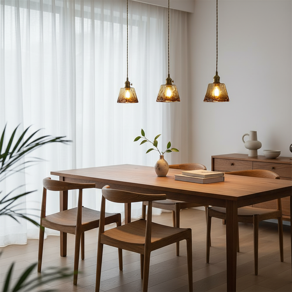 Verona Amber Textured Glass Pendant Light