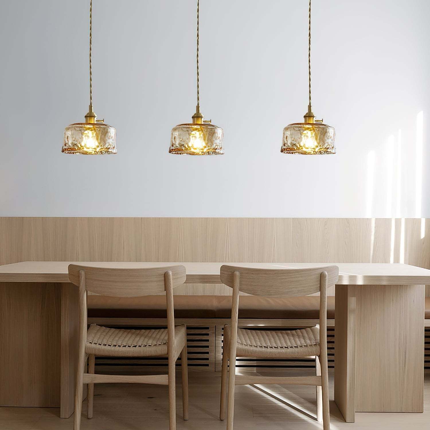 Verona Amber Textured Glass Pendant Light