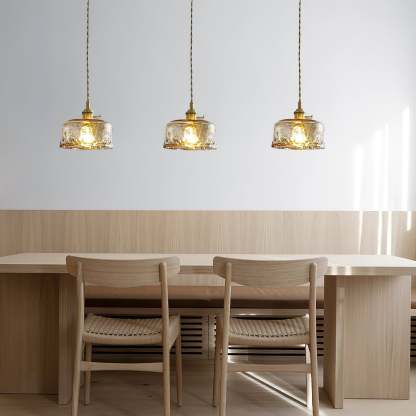 Verona Amber Textured Glass Pendant Light