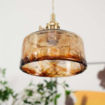 Verona Amber Textured Glass Pendant Light