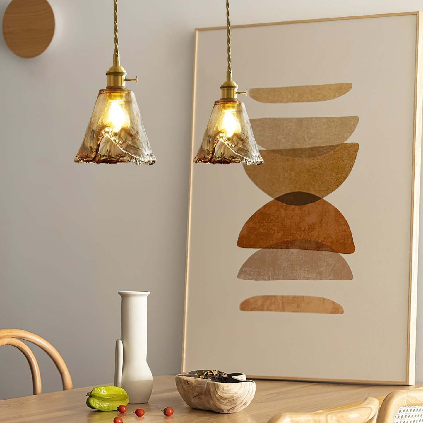Verona Amber Textured Glass Pendant Light