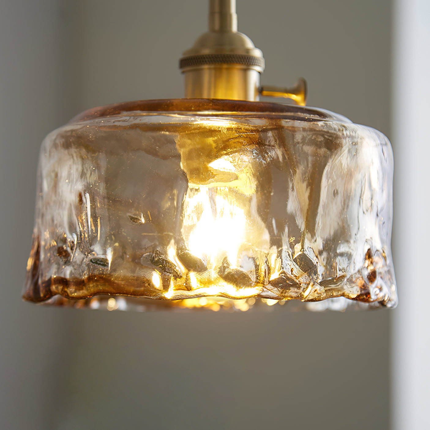 Verona Amber Textured Glass Pendant Light