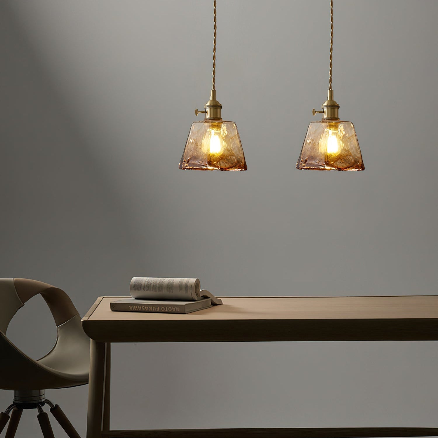 Verona Amber Textured Glass Pendant Light