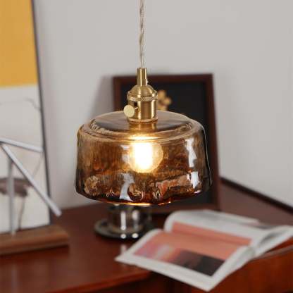 Verona Amber Textured Glass Pendant Light