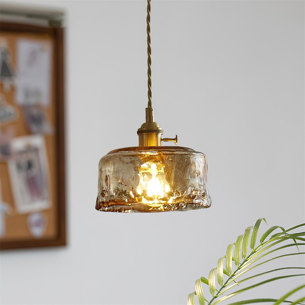 Verona Amber Textured Glass Pendant Light