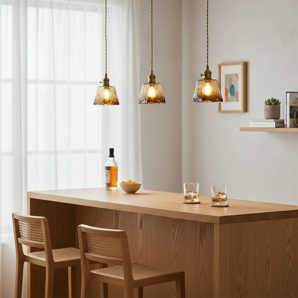 Verona Amber Textured Glass Pendant Light