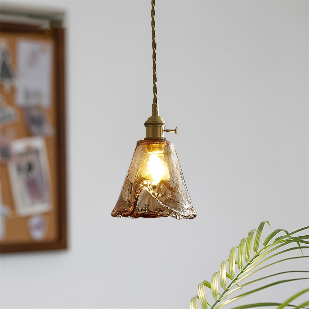 Verona Amber Textured Glass Pendant Light